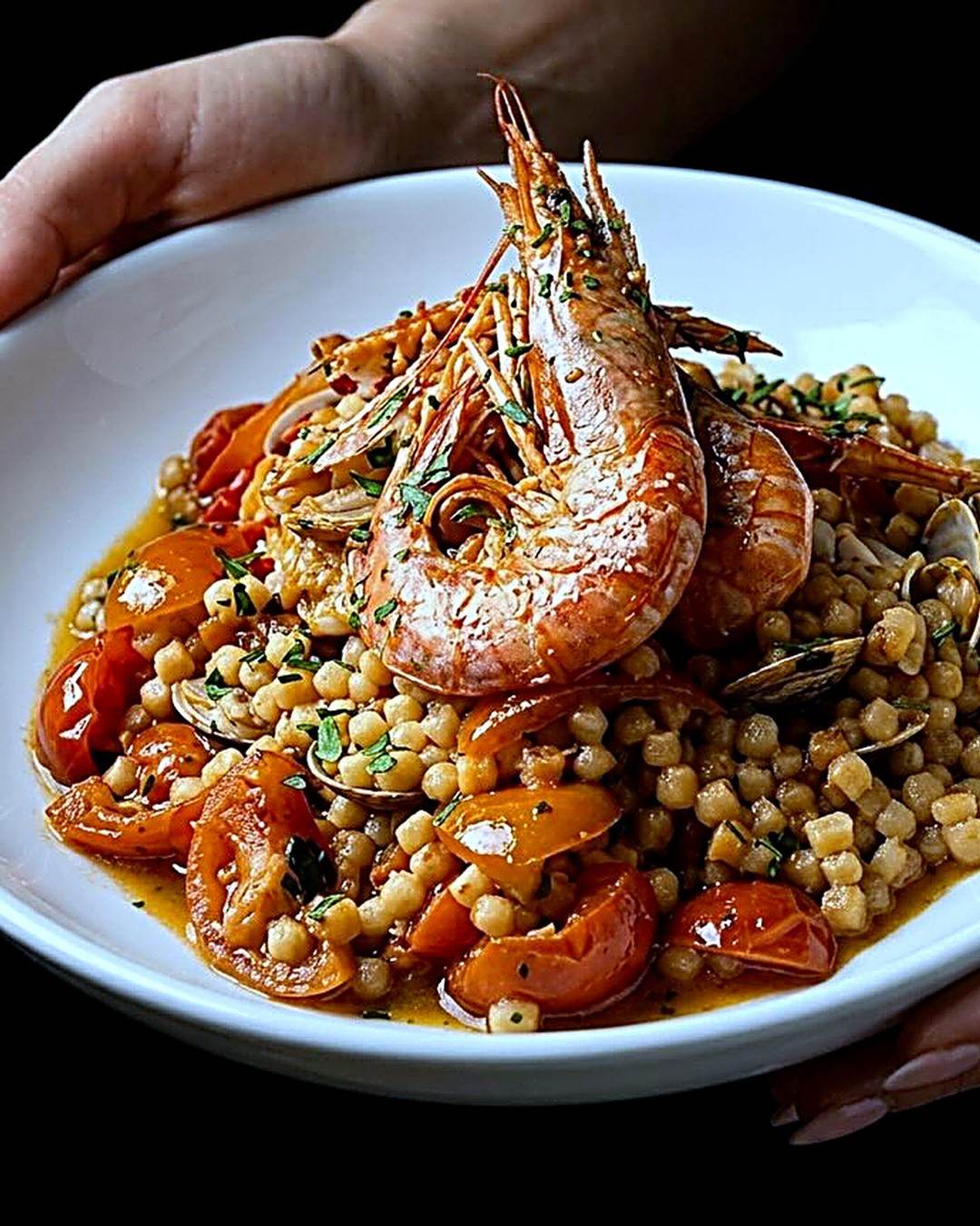Fregola con gambero rosso